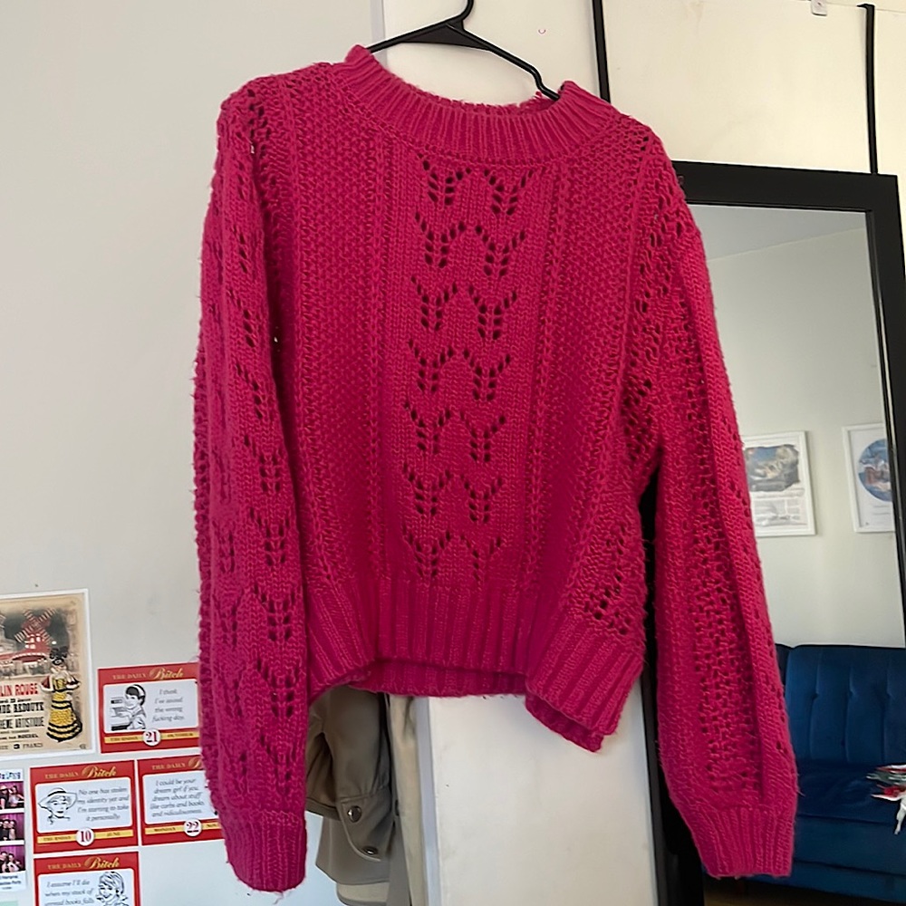 Hot Pink Sweater (Brand AYLA)
